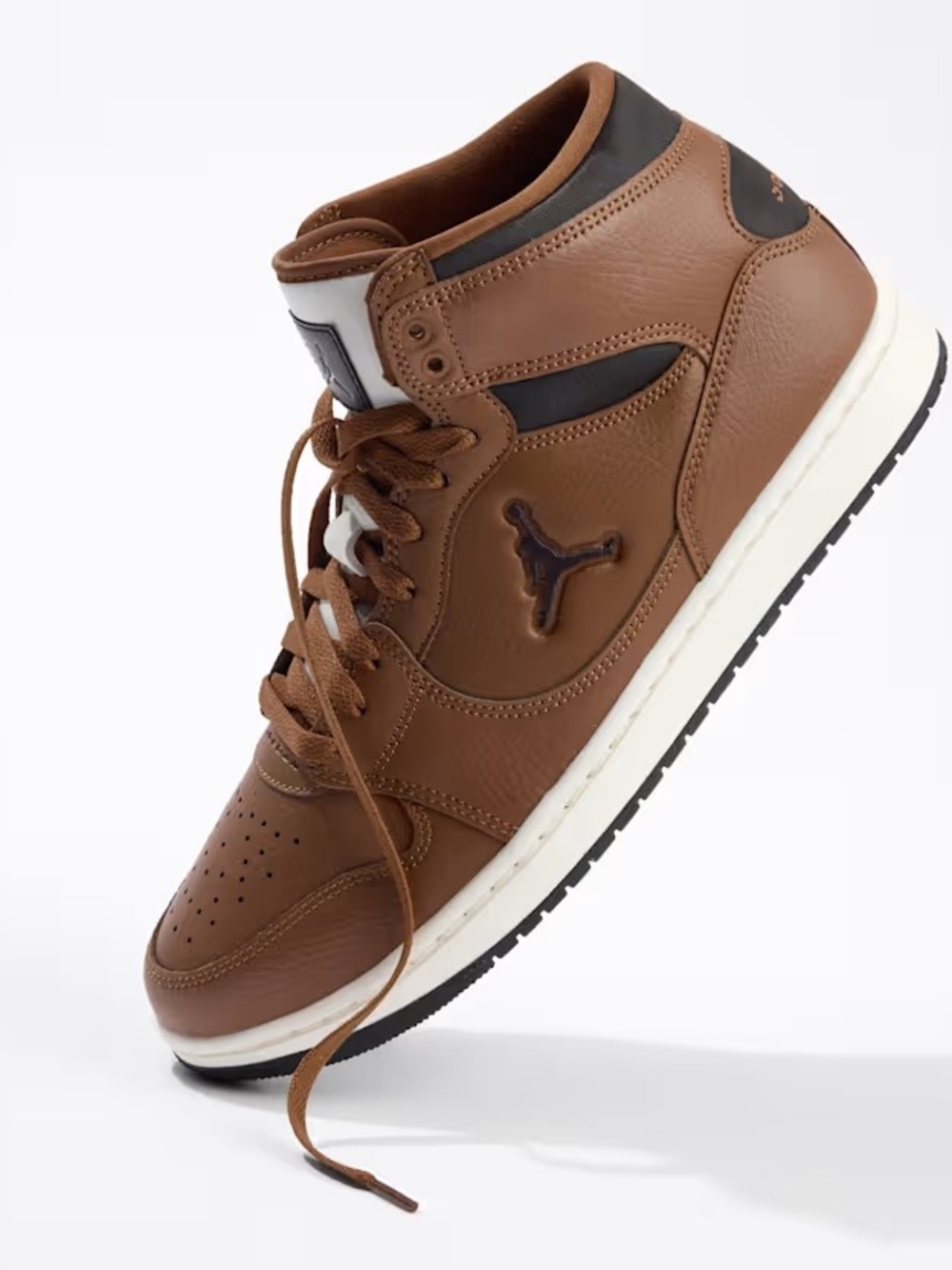Jordan Mens Court Connect Mid Sneakers, Brown with Black Accents JUST Launched